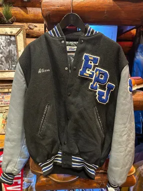 Vintage Huskies Letterman Jacket W Pins, Large