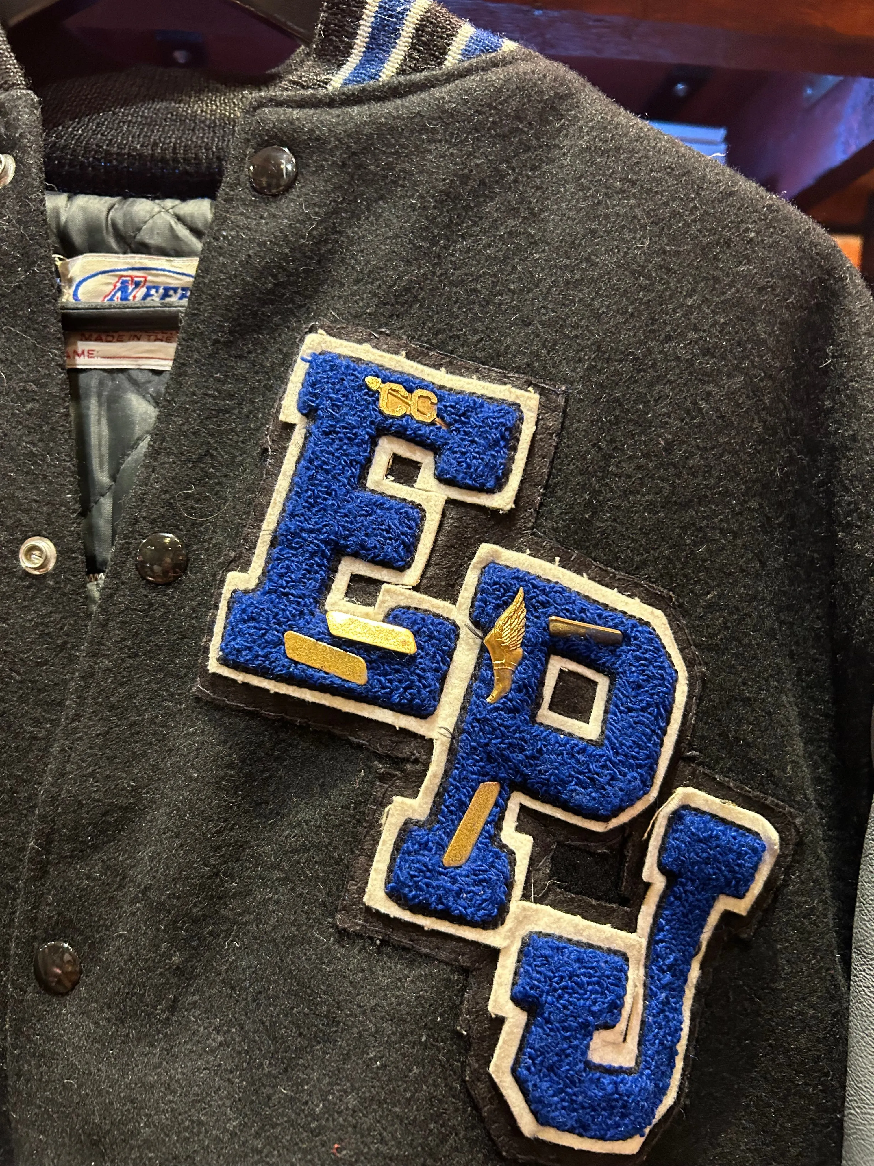 Vintage Huskies Letterman Jacket W Pins, Large