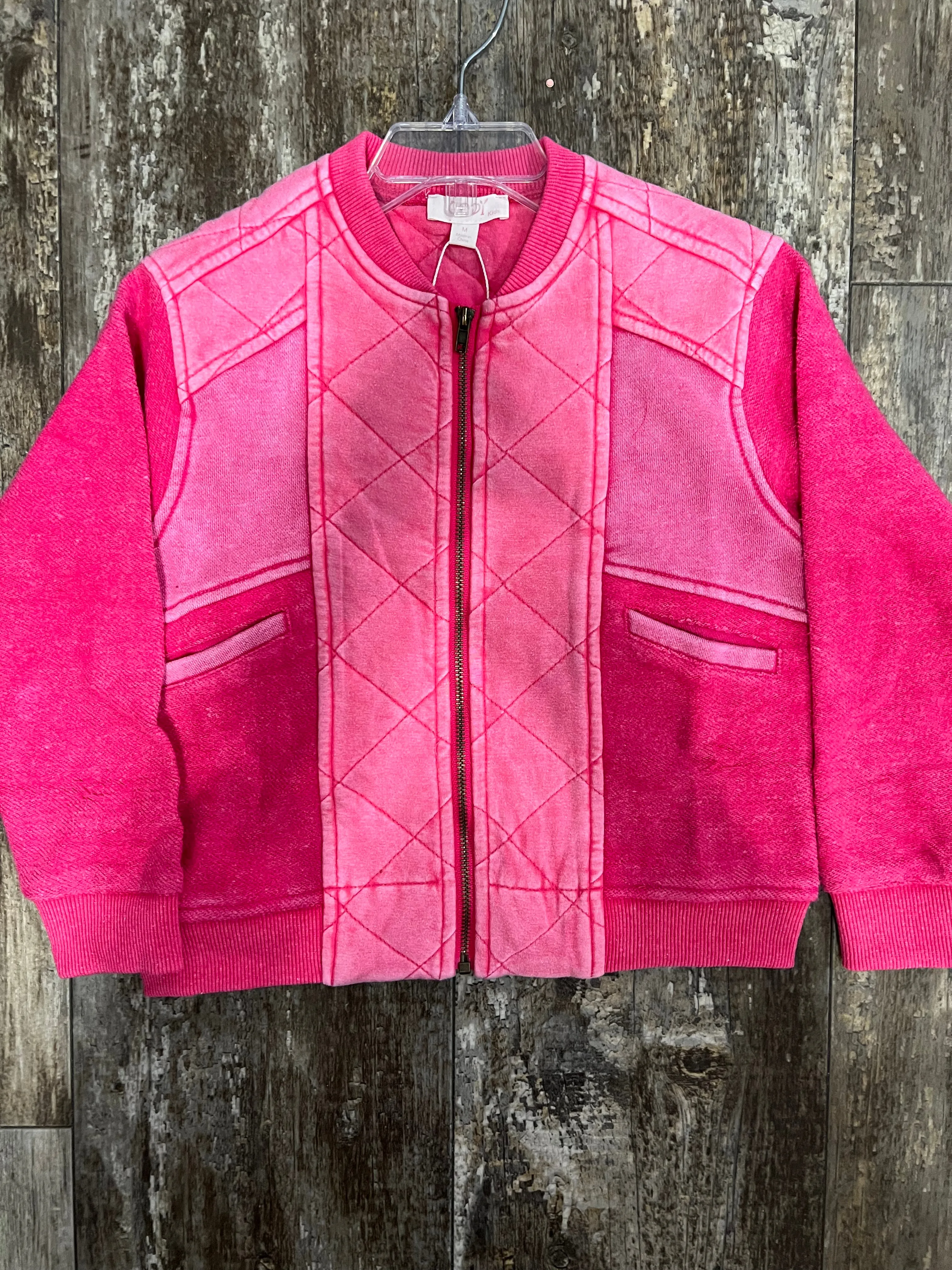 Washed Fuchsia Washed Quilted Bomber Jacket