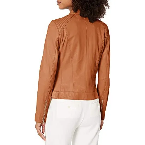 Women's Quilted Leather Jacket