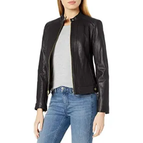 Women's Quilted Leather Jacket